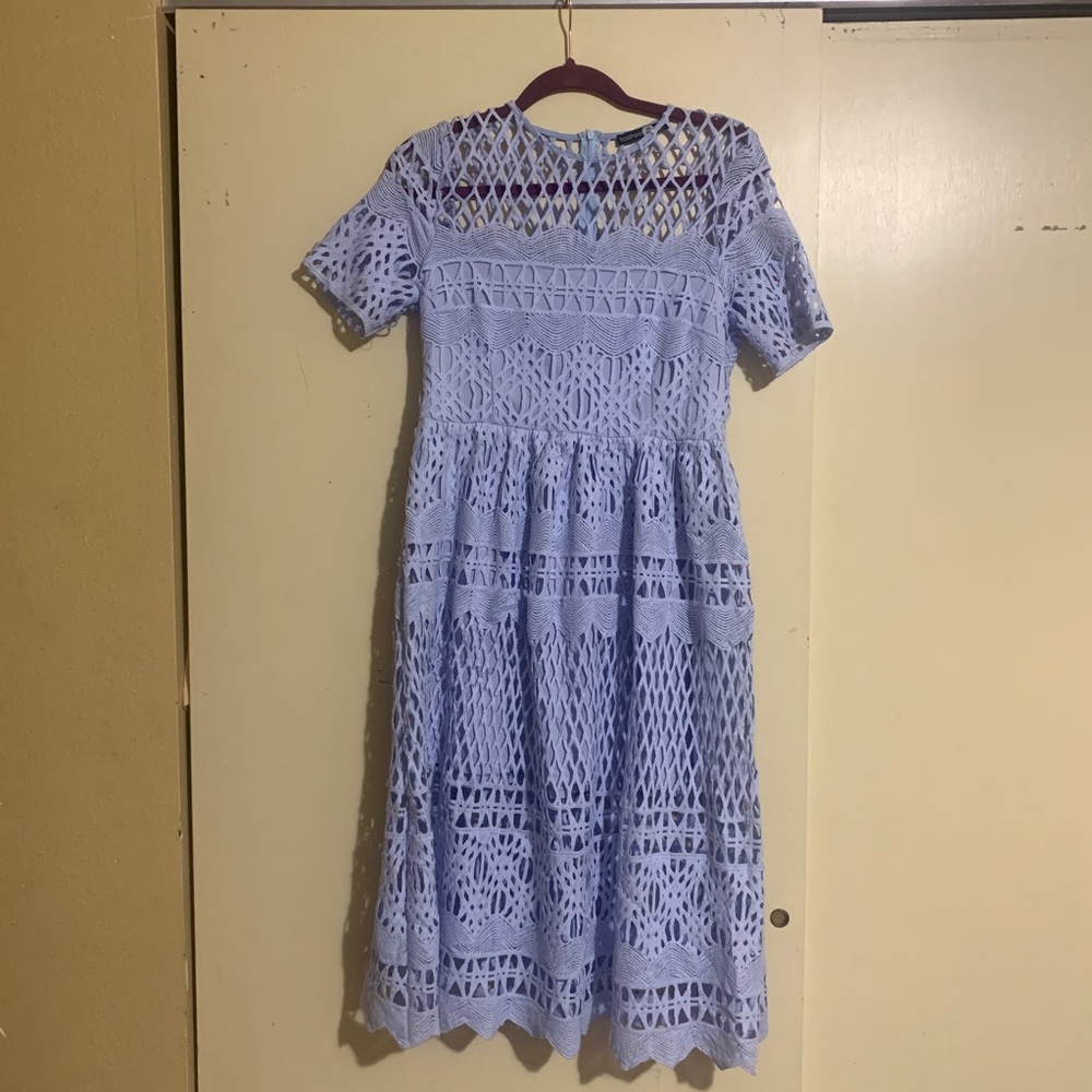 💎Cornflower blue crochet lace dress! Worn ONCE